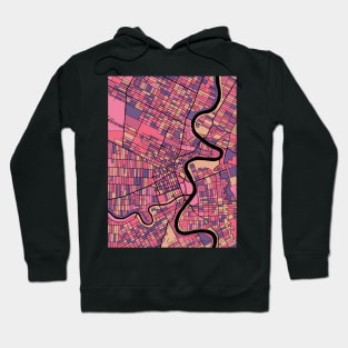 Winnipeg Map Pattern in Purple & Pink Hoodie